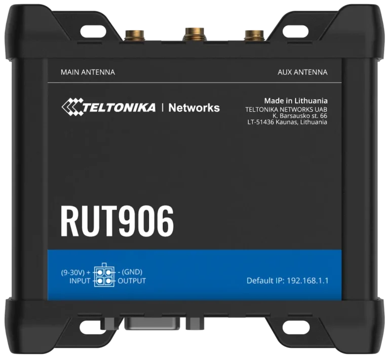 teltonika rut906 industrie router mit seriellen schnittstellen und gnss antenne