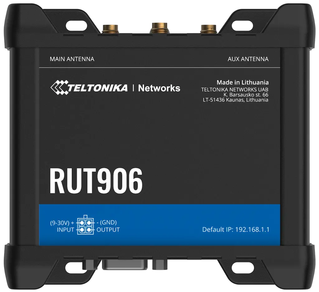 teltonika rut906 industrie router mit seriellen schnittstellen und gnss antenne