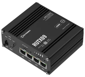 rutx09 aluminiumgehäuse mit markanten kühlrippen und sim slot