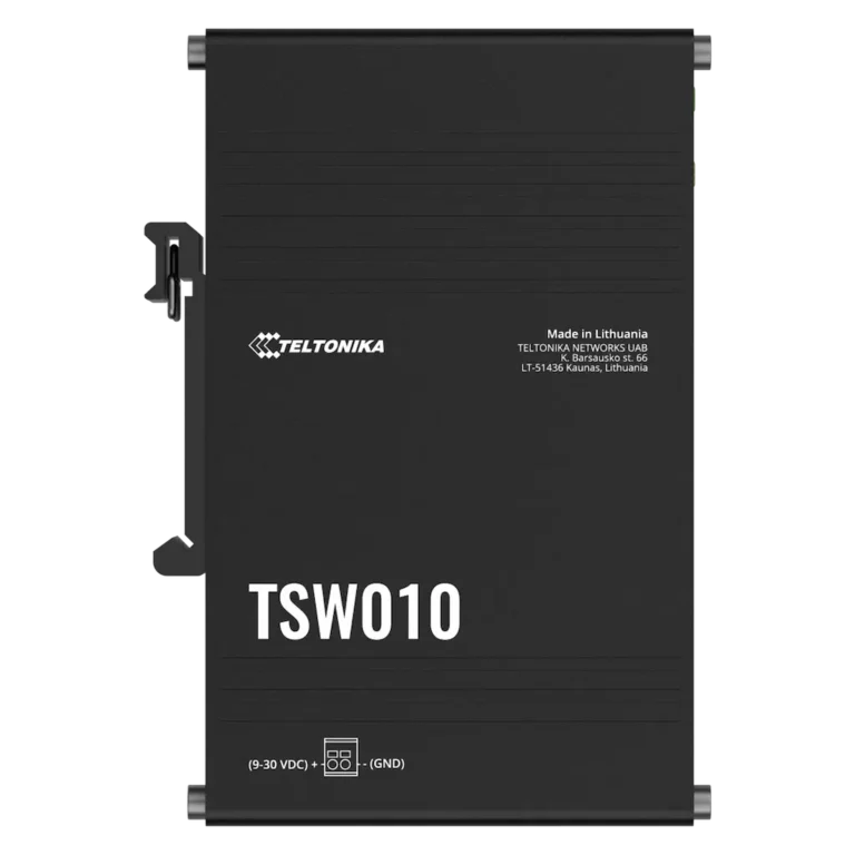 5 Port Fast Ethernet Switch TSW010 Frontansicht mit RJ45 Buchsen und Status LEDs