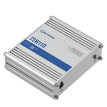 Gehäuse-Details des industriellen Gigabit Switches TSW110 aus Aluminium