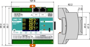 kompakte maße des umd 705 mit gehäusedetails