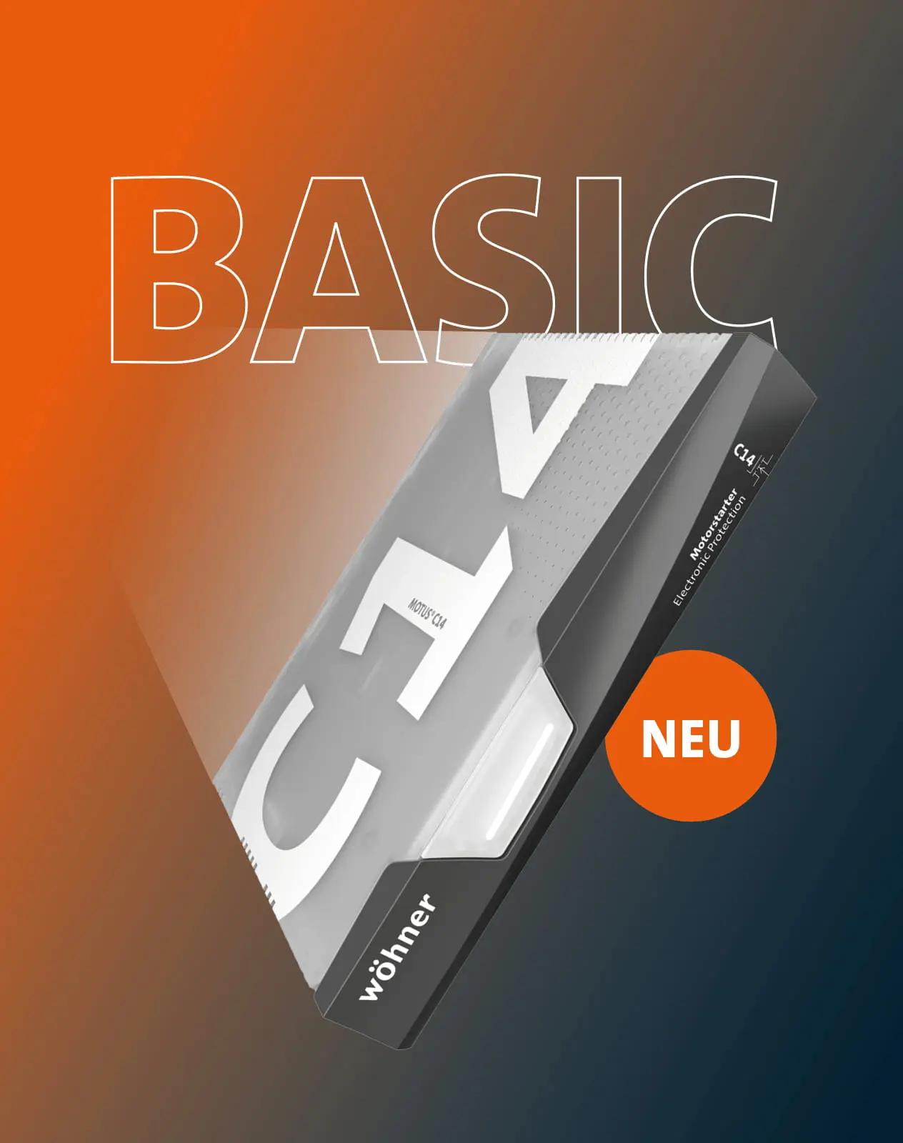 motus c14 basic elektronischer motorstarter wöhner auf dunklem hintergrund